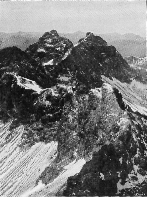 Öfnerspitze und Krottenspitze von der Marchspitze aus (Lichtbild von F.v.Cube) Öfnerspitze und Krottenspitze von der Marchspitze (Lichtbild von F.v.Cube)