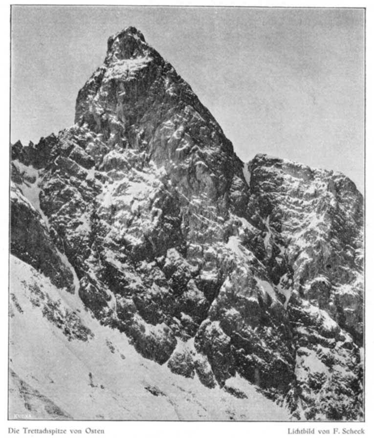 Lichtbild der Trettachspitze von Osten von F. Scheck Lichtbild der Trettachspitze von Osten von F. Scheck