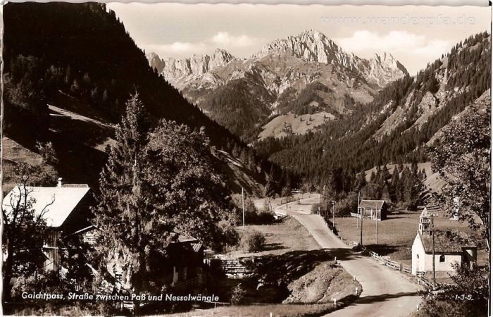 Blick vom Gaichtpass auf die Tannheimer Berge um ca. 1960 Blick vom Gaichtpass auf die Tannheimer Berge um ca. 1960