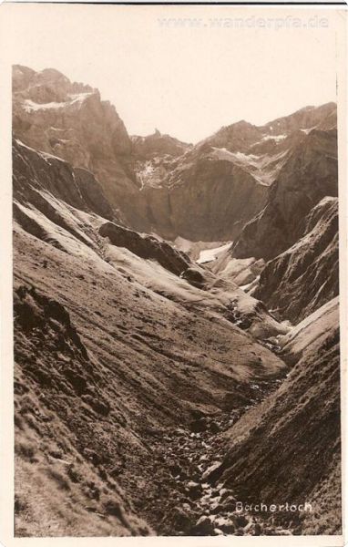 Blick durchs Bacherloch zum Wilde Männle um ca. 1950 Blick durchs Bacherloch zum Wilde Männle um ca. 1950