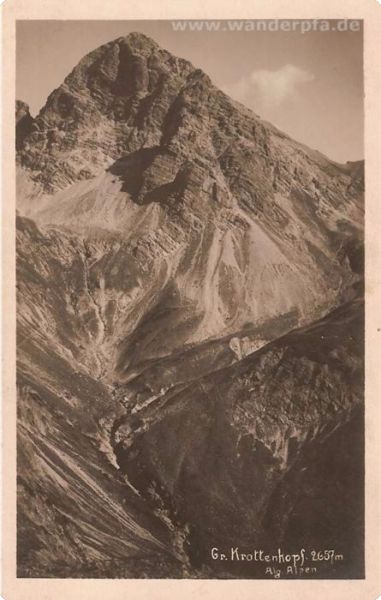 historische Ansichtskarte mit dem Gr. Krottenkopf aus dem Hermannskar historische Ansichtskarte mit dem Gr. Krottenkopf aus dem Hermannskar