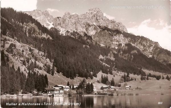 Haldensee mit Blick auf Rote Flüh um ca. 1960 Haldensee mit Blick auf Rote Flüh um ca. 1960