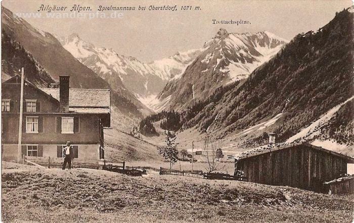 Spielmannsau mit Trettachspitze um ca. 1905 Spielmannsau mit Trettachspitze um ca. 1905