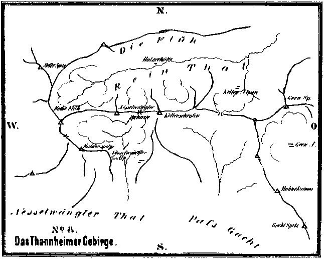 von Hermann von Barth angefertigtes Horizontalprofil vom Thannheimer Gebirge von Hermann von Barth angefertigtes Horizontalprofil vom Thannheimer Gebirge